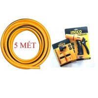 Bộ 5 mét ống nhựa PVC Fi21 khớp nối ống vòi xịt rữa tưới cây chỉnh tia đa năng INGCO HWSG032 HHCS03122 HPH2001 - HWSG032