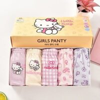 Bộ 5 Miếng Hello Kitty Kuromi Cinnamoroll Melody Quần Lót Quần Lót Cho Trẻ Em Grils 3-14 Tuổi