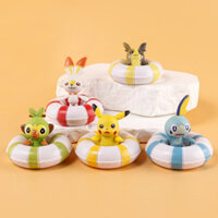 Bộ 5 Mô Hình Pokemon Phao Bơi Ngộ Ngĩnh, Mô Hình Cao 7cm Decor Trang Trí, Bộ Sưu Tập Nhân Vật