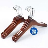 Bộ 5 Móc gỗ treo quần áo, móc gỗ nâu đầu gỗ vuông 38cm