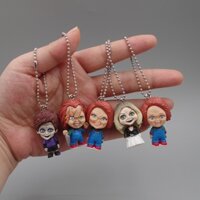 Bộ 5 Móc Khóa Búp Bê Chucky Lắc Đầu Bằng Silicone