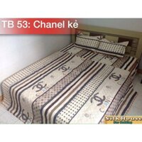 Bộ 5 Món Chăn Hè Ga Gối - Drap Giường Cotton Poly Chanel Xám Chấm Bi SILKHOUSE