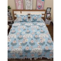 Bộ 5 món chăn hè trần bông ga giường và 2 vỏ gối chất liệu cotton poly cao cấp hàng loại 1