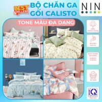 Bộ 5 món drap, áo gối kèm mền chần NIN Calisto màu mới 2023 nhiều kích cỡ cho nệm 1m6, 1m8 x2m