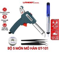 Bộ 5 món mỏ hàn chỉnh nhiệt xung GT-101, hút chì, chì hàn 100g,nhíp gắp esd 14. esd 15