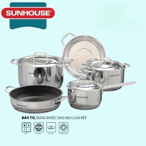 Bộ 5 món nồi chảo inox 5 đáy Sunhouse SHG995