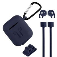 Bộ 5 món phụ kiện chống rớt Airpods gồm hộp silicon, móc khoá, dây nối, bao tai, đế xỏ đồng hồ cho tai nghe Airpods