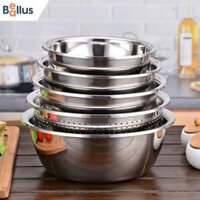 Bộ 5 món thau rổ inox tiện dụng, bền đẹp, không gỉ