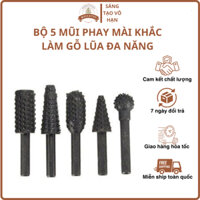 Bộ 5 mũi chà nhám khắc gỗ lắp máy khoan cầm tay  cốt 6.35 🔥💥⚡✨🌟⭐💫☄️🌞☀️
