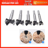 Bộ 5 mũi khoan khoét lỗ trên gỗ, nhựa 2 cạnh size 15-35mm cao cấp