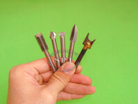 Bộ 5 mũi phá 6×10, mũi làm lũa phá cây bonsai cán 6 ly đầu 10 ly