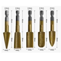Bộ 5 mũi phay gỗ chuôi lục giác 6,35mm mũi phá gỗ máy bắt vít máy khoan điện máy mài khuôn