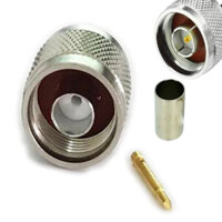 Bộ 5 N Nam Cắm Uốn Đầu Nối Cho RG8 RG213 RG165 LMR400 7D-FB Cáp Đồng Trục Adapter