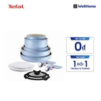 Bộ 5 nồi chảo 2 cán rời Tefal Ingenio Serenity L827SB04, 16/20/22/26/28cm, 4 nắp 16/20, xanh dương