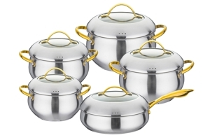 Bộ 5 nồi chảo inox 304 đế từ 3 lớp Taka TKC05A