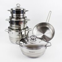 Bộ 5 nồi chảo inox Châu Âu Korkmaz Astra A2020 - Hàng chính hãng