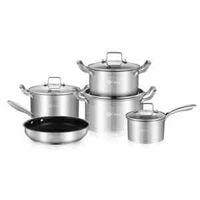 BỘ 5 NỒI CHẢO TỪ CORES INOX 5 ĐÁY LP55-IP02