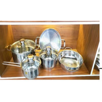 Bộ 5 nồi Inox 3 đáy cao cấp