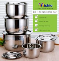 Bộ 5 nồi inox đáy từ Mishio MK82 [bonus]