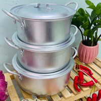 Bộ 5 nồi nhôm cao cấp đủ cỡ từ 16cm đến 24cm, hàng loại đẹp ,giá sỉ