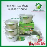 Bộ 5 Nồi Nhôm Xi Bóng Kim Hằng Chính Hãng (16 18 20 22 24Cm)