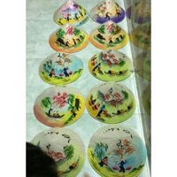 Bộ 5 nón lá vẽ size 20cm và 4 nón lá vẽ size 30cm