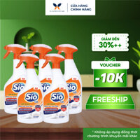Bộ 5 Nước Tẩy Rửa Bồn Cầu, Nhà Tắm Trắng Sáng, Diệt Khuẩn SIO 750ml- Dạng chai xịt bọt tuyết, Hương gỗ, sử dụng tiện lợi