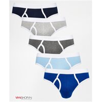 Bộ 5 quần chíp nam ASOS xanh/ghi