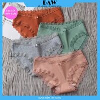 Bộ 5 Quần Lót Nữ Cotton gân tăm kháng khuẩn thương hiệu BAW hoạ tiết viền ren sexy điệu đà QLN04 - Bộ 5 quần lót màu ngẫu nhiên - M 40-47kg