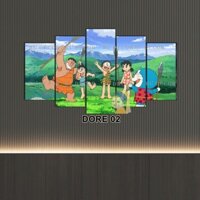 Bộ 5 Tấm Tranh Ghép Doremon Trang Trí Tráng Gương Dán Tường Kèm Sẵn Keo Dán Chuyên Dụng BH Vận Chuyển