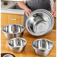 Bộ 5 Thau Rổ Inox Cao Cấp Đủ Size Chậu Inox Rửa Đựng Đa Năng, Luôn Sáng Bóng Đa Dạng Kích Thước Tiện Lợi