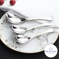 Bộ 5 Thìa Ngắn INOX 304 Sâu Lòng -Dùng Cơm, Súp, Cháo, Phở (3 Kích Cỡ Cho Người Lớn và Trẻ Em)