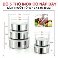 Bộ 5 Thố Inox Có Nắp đậy – Su