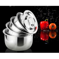 Bộ 5 Thố Nồi Inox Đa Năng Có Nắp Đậy 5 Size Tiện Lợi