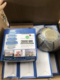 Bộ 5 thố thuỷ tinh có nắp (Kiện 16 bộ)