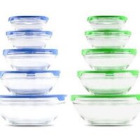 Bộ 5 Thố Thủy Tinh Nắp Nhựa (Thố Thuỷ Tinh + Nắp Nhựa)