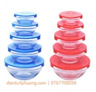 BỘ 5 TÔ THỦY TINH CÓ NẮP