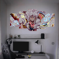Bộ 5 Tranh Anime Tráng Gương  Fomex PP Neon dán tường chủ đề One Piece decor quán gaming trang trí phòng