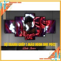 Bộ 5 Tranh Anime Tráng Gương Neon dán tường chủ đề One Piece, chất liệu Fomex Mica decor MSP56469