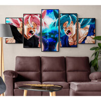 Bộ 5 Tranh Dán Tường 7 Viên Ngọc Rồng - Tranh Trang Trí Phòng khách, Bàn Làm Việc, Phòng Ngủ