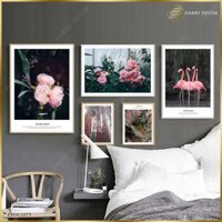 Bộ 5 Tranh Hoa Hồng Và Hồng Hạc ZH1C2275