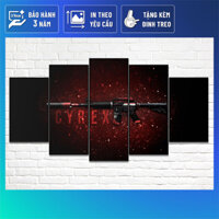 Bộ 5 Tranh treo tường game CSGO kèm khung composite VIRTY  Tranh Canvas decor phòng ngủ, phòng làm việc