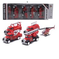 Bộ 5 xe ô tô cứu hỏa mini bằng hợp kim nhựa đồ chơi trẻ em mô hình tỉ lệ 1:64