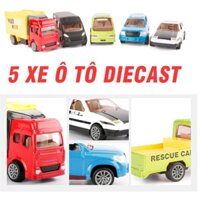 Bộ 5 xe ô tô die cast mini bằng hợp kim nhựa đồ chơi trẻ em mô hình xe tỉ lệ 1:64