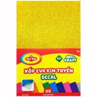 Bộ 5 Xốp Eva Kim Tuyến Decal DYI Art &amp; Craft - Star Kids K-901 Sắc Độ Màu Giao Ngẫu Nhiên