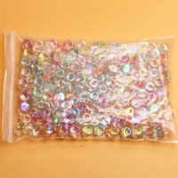 Bộ 50 14mm Mặt Dây Trong Suốt Lỗ Bên Khối Lập Phương Hạt Thời Trang Vuông DIY Đính Hạt Chất Liệu UV Mạ Màu Phụ Kiện Trang Sức Vòng Tay Vòng Cổ Làm