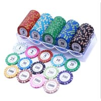 Bộ 50 Chip Poker, Phỉnh Poker LAS VEGAS Cao Cấp ( Có Số )