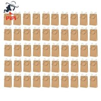 Bộ 50 Giấy Kraft Hộp Quà Tặng Có Ruy Băng Thẻ Bánh Quy Kẹo Bao Bì Túi Cưới Sinh Nhật Trang Trí Tiếp Liệu