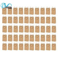 Bộ 50 Giấy Kraft Hộp Quà Tặng Có Ruy Băng Thẻ Bánh Quy Kẹo Bao Bì Túi Cưới Sinh Nhật Trang Trí Đồ Dùng