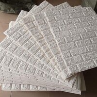 BỘ 50 giấy, Xốp Dán Tường 3D Cách Âm Cách Nhiệt - trắng